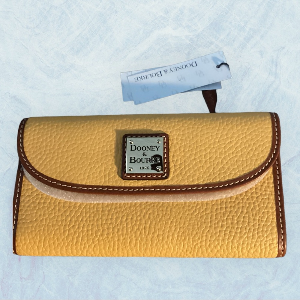 Dooney & Bourke Yellow Pebble Leather Continental Wallet